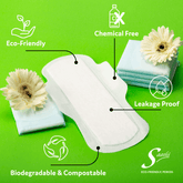 Bamboo Fiber Biodegradable Sanitary Pads - Pack of 12-(4REG + 4XL+ 4ON)
